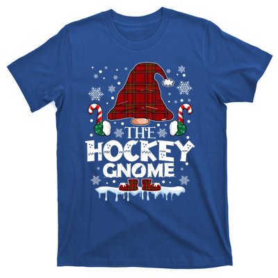 Hockey Gnome Buffalo Plaid Matching Family Christmas Pajama Gift T-Shirt