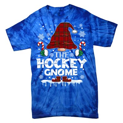 Hockey Gnome Buffalo Plaid Matching Family Christmas Pajama Gift Tie-Dye T-Shirt