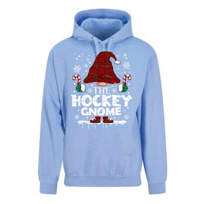 Hockey Gnome Buffalo Plaid Matching Family Christmas Pajama Gift Unisex Surf Hoodie