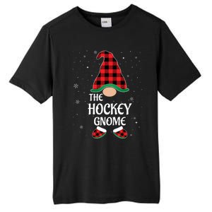 Hockey Gnome Buffalo Red Plaid Matching Christmas Pajama Gift Tall Fusion ChromaSoft Performance T-Shirt