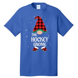 Hockey Gnome Buffalo Red Plaid Matching Christmas Pajama Gift Tall T-Shirt