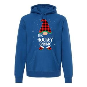 Hockey Gnome Buffalo Red Plaid Matching Christmas Pajama Gift Premium Hoodie