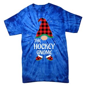 Hockey Gnome Buffalo Red Plaid Matching Christmas Pajama Gift Tie-Dye T-Shirt