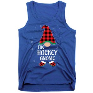 Hockey Gnome Buffalo Red Plaid Matching Christmas Pajama Gift Tank Top