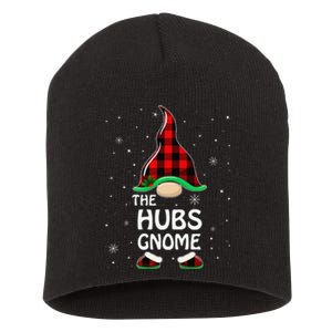 Hubs Gnome Buffalo Plaid Matching Family Christmas Pajama Short Acrylic Beanie