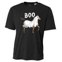 Horse Ghost Boo Equestrian Horse Lover Farmer Halloween Cooling Performance Crew T-Shirt