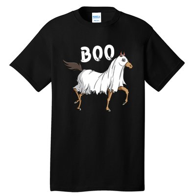 Horse Ghost Boo Equestrian Horse Lover Farmer Halloween Tall T-Shirt