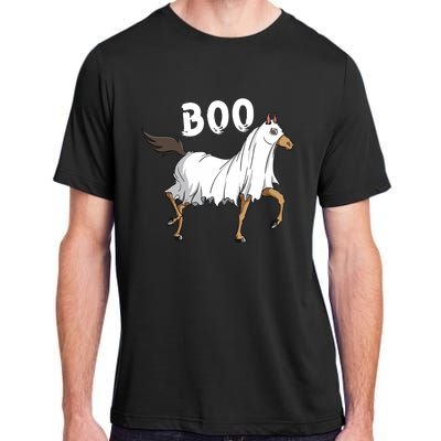 Horse Ghost Boo Equestrian Horse Lover Farmer Halloween Adult ChromaSoft Performance T-Shirt