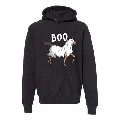 Horse Ghost Boo Equestrian Horse Lover Farmer Halloween Premium Hoodie