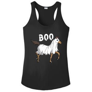 Horse Ghost Boo Equestrian Horse Lover Farmer Halloween Ladies PosiCharge Competitor Racerback Tank