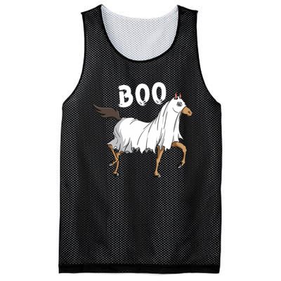 Horse Ghost Boo Equestrian Horse Lover Farmer Halloween Mesh Reversible Basketball Jersey Tank