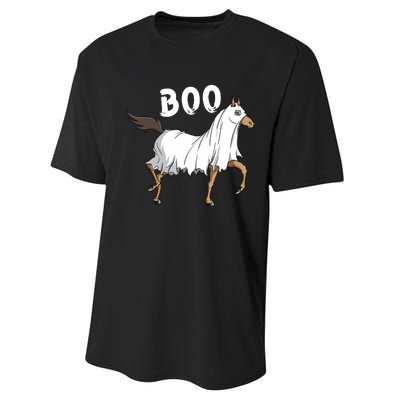 Horse Ghost Boo Equestrian Horse Lover Farmer Halloween Performance Sprint T-Shirt