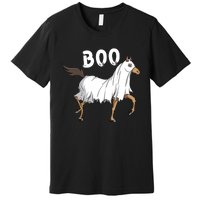 Horse Ghost Boo Equestrian Horse Lover Farmer Halloween Premium T-Shirt