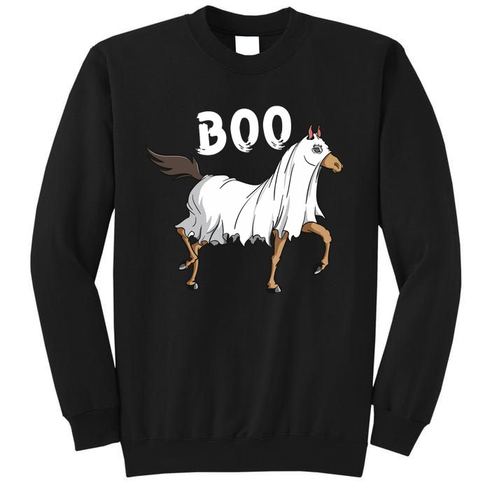 Horse Ghost Boo Equestrian Horse Lover Farmer Halloween Tall Sweatshirt