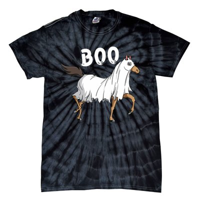 Horse Ghost Boo Equestrian Horse Lover Farmer Halloween Tie-Dye T-Shirt