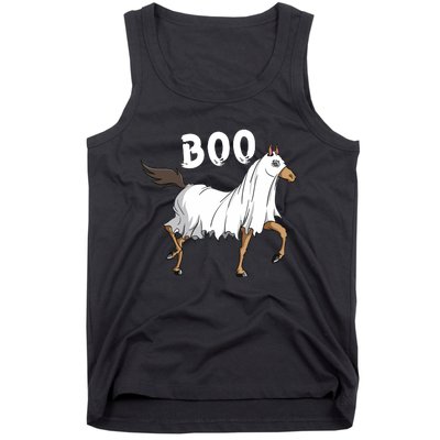 Horse Ghost Boo Equestrian Horse Lover Farmer Halloween Tank Top