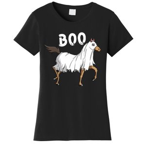 Horse Ghost Boo Equestrian Horse Lover Farmer Halloween Women's T-Shirt