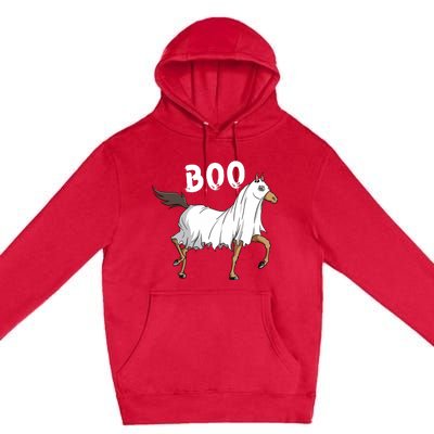 Horse Ghost Boo Equestrian Horse Lover Farmer Halloween Premium Pullover Hoodie