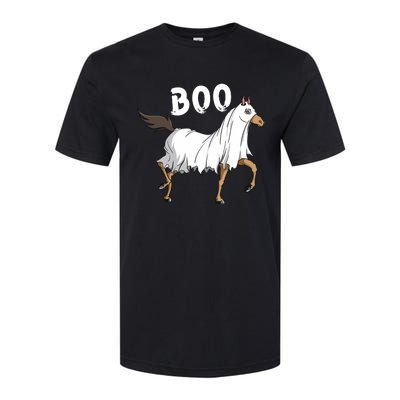 Horse Ghost Boo Equestrian Horse Lover Farmer Halloween Softstyle CVC T-Shirt