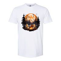 Halloween Ghost Book Reading Camping Halloween Pumpkin Softstyle® CVC T-Shirt