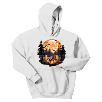 Halloween Ghost Book Reading Camping Halloween Pumpkin Kids Hoodie