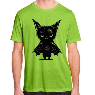 Halloween: Grumpy Black Kitten In Bat Costume Adult ChromaSoft Performance T-Shirt