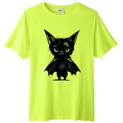 Halloween: Grumpy Black Kitten In Bat Costume Tall Fusion ChromaSoft Performance T-Shirt