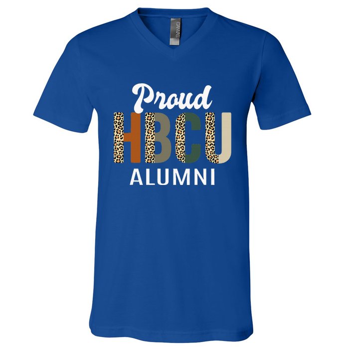 HBCU Grad Black Grad Black College Alumni Leopard V-Neck T-Shirt