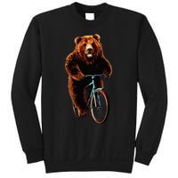 Happy Grizzly Bear Cycling Mountain Bike Bicycle Sweatshirt