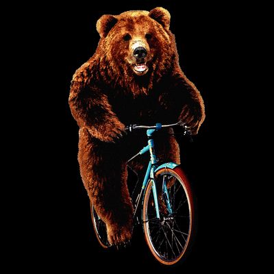 Happy Grizzly Bear Cycling Mountain Bike Bicycle T-Shirt