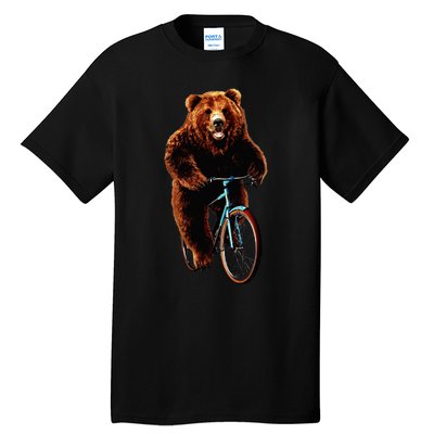 Happy Grizzly Bear Cycling Mountain Bike Bicycle Tall T-Shirt