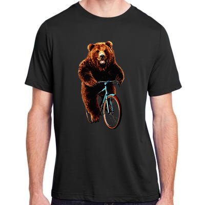 Happy Grizzly Bear Cycling Mountain Bike Bicycle Adult ChromaSoft Performance T-Shirt