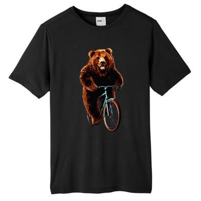 Happy Grizzly Bear Cycling Mountain Bike Bicycle Tall Fusion ChromaSoft Performance T-Shirt