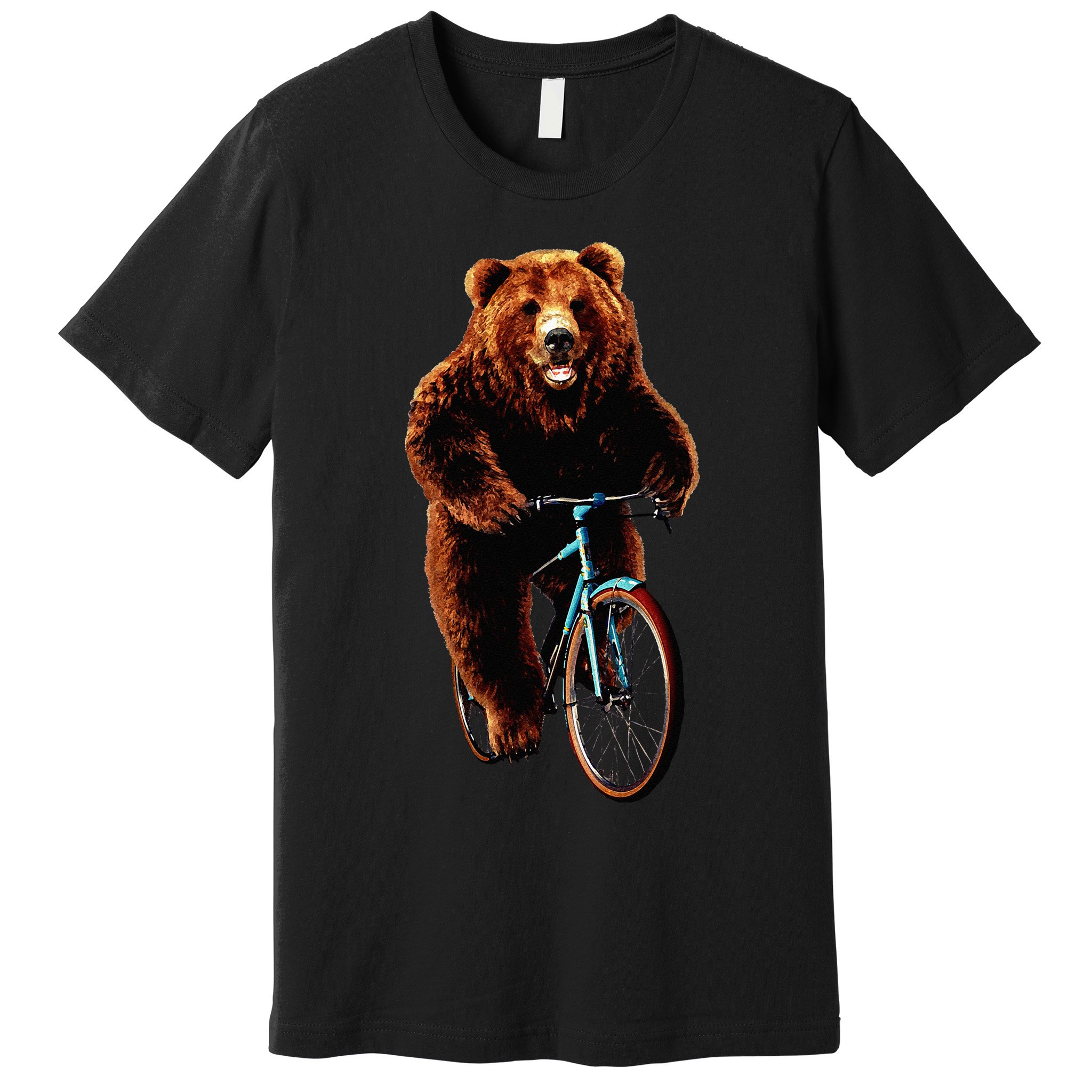 Happy Grizzly Bear Cycling Mountain Bike Bicycle Premium T-Shirt