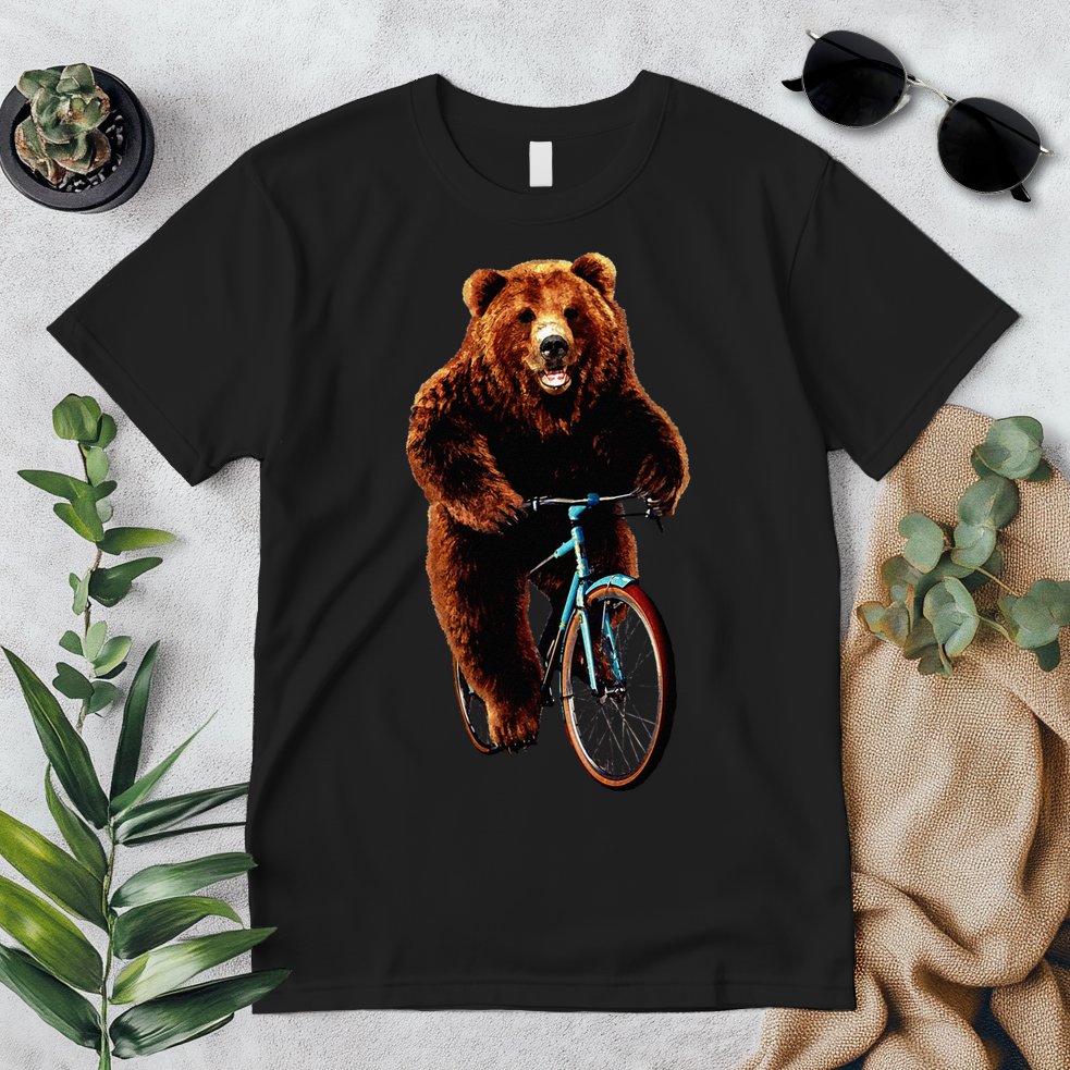 Happy Grizzly Bear Cycling Mountain Bike Bicycle Premium T-Shirt