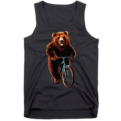 Happy Grizzly Bear Cycling Mountain Bike Bicycle Tank Top