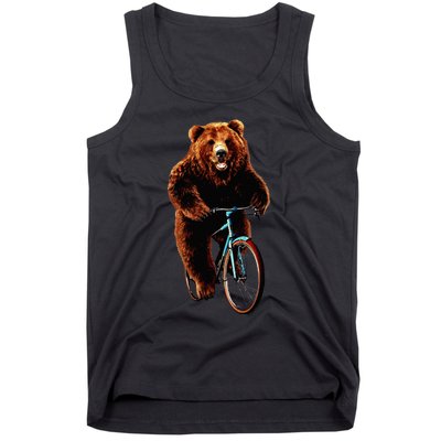 Happy Grizzly Bear Cycling Mountain Bike Bicycle Tank Top