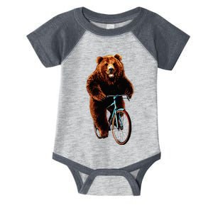 Happy Grizzly Bear Cycling Mountain Bike Bicycle Infant Baby Jersey Bodysuit