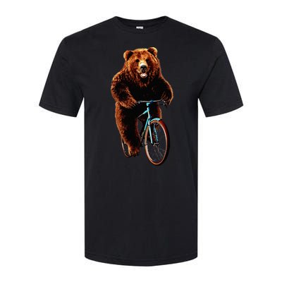 Happy Grizzly Bear Cycling Mountain Bike Bicycle Softstyle CVC T-Shirt