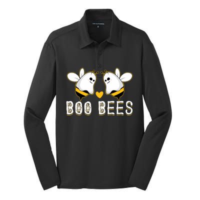 Halloween Ghost Boo Bees Cute Gift Silk Touch Performance Long Sleeve Polo