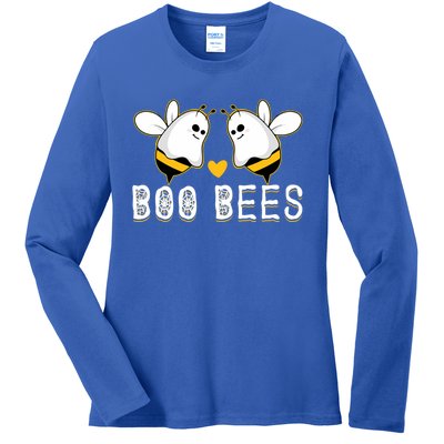 Halloween Ghost Boo Bees Cute Gift Ladies Long Sleeve Shirt