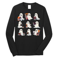 Halloween Ghostly Bookworm Teacher Long Sleeve Shirt