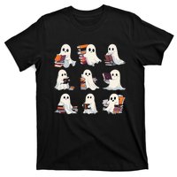 Halloween Ghostly Bookworm Teacher T-Shirt