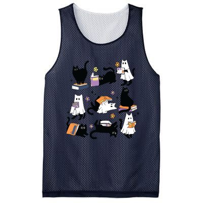 Halloween Ghost Black Cat Reading Book Costume Mesh Reversible Basketball Jersey Tank