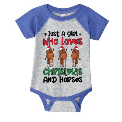 Horse Girl Christmas Horse Owner Horse Lover Xmas Party Gift Infant Baby Jersey Bodysuit