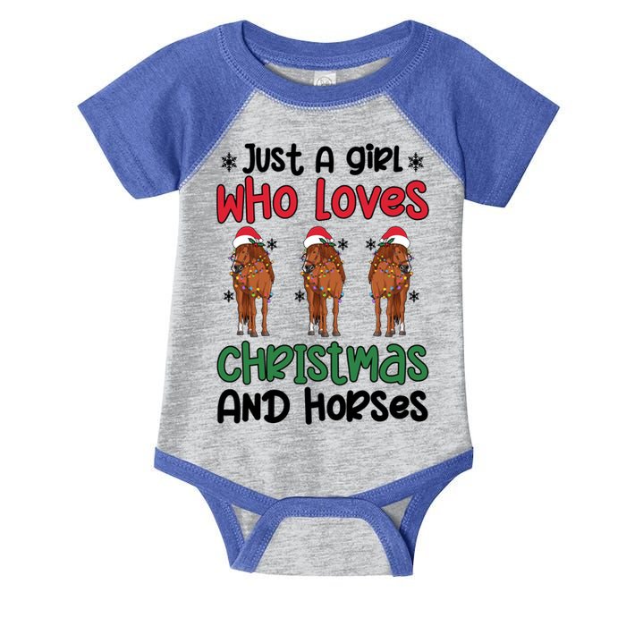 Horse Girl Christmas Horse Owner Horse Lover Xmas Party Gift Infant Baby Jersey Bodysuit