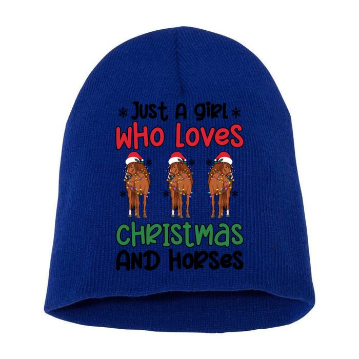 Horse Girl Christmas Horse Owner Horse Lover Xmas Party Gift Short Acrylic Beanie