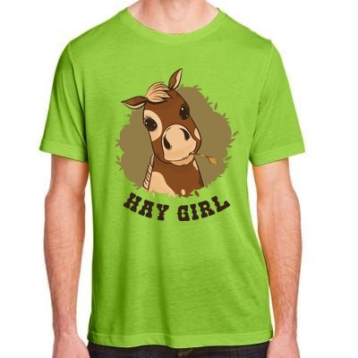 Hay Girl Cute Horse Adult ChromaSoft Performance T-Shirt