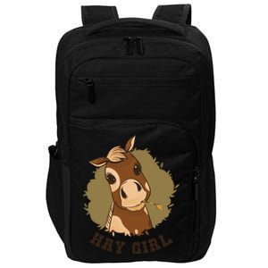 Hay Girl Cute Horse Impact Tech Backpack