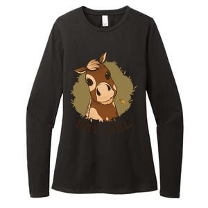 Hay Girl Cute Horse Womens CVC Long Sleeve Shirt